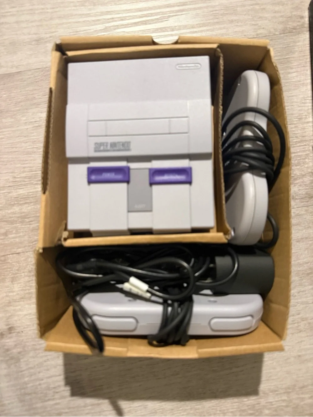 Nintendo Super Nintendo Classic Edition Console in Gray with Purple Accents